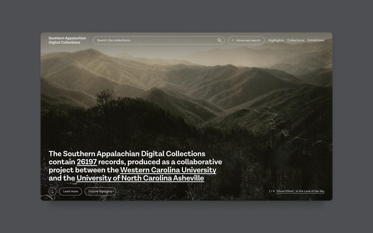 Image displaying the partial view of the WCU Homepage design.